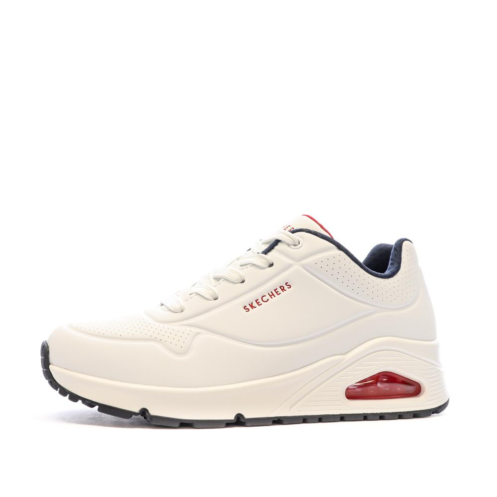 Baskets Blanches Femme Skechers Uno pas cher