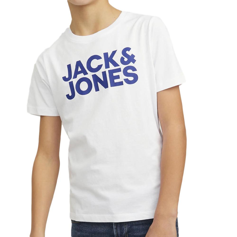 T-shirt Blanc/Bleu Garçon Jack & Jones Corp pas cher