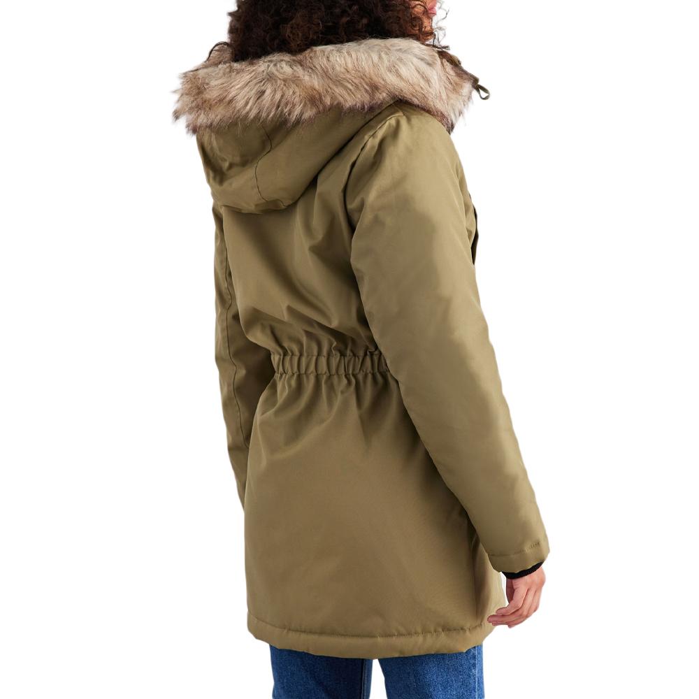 Manteau Kaki Femme Only Liris Fur vue 2