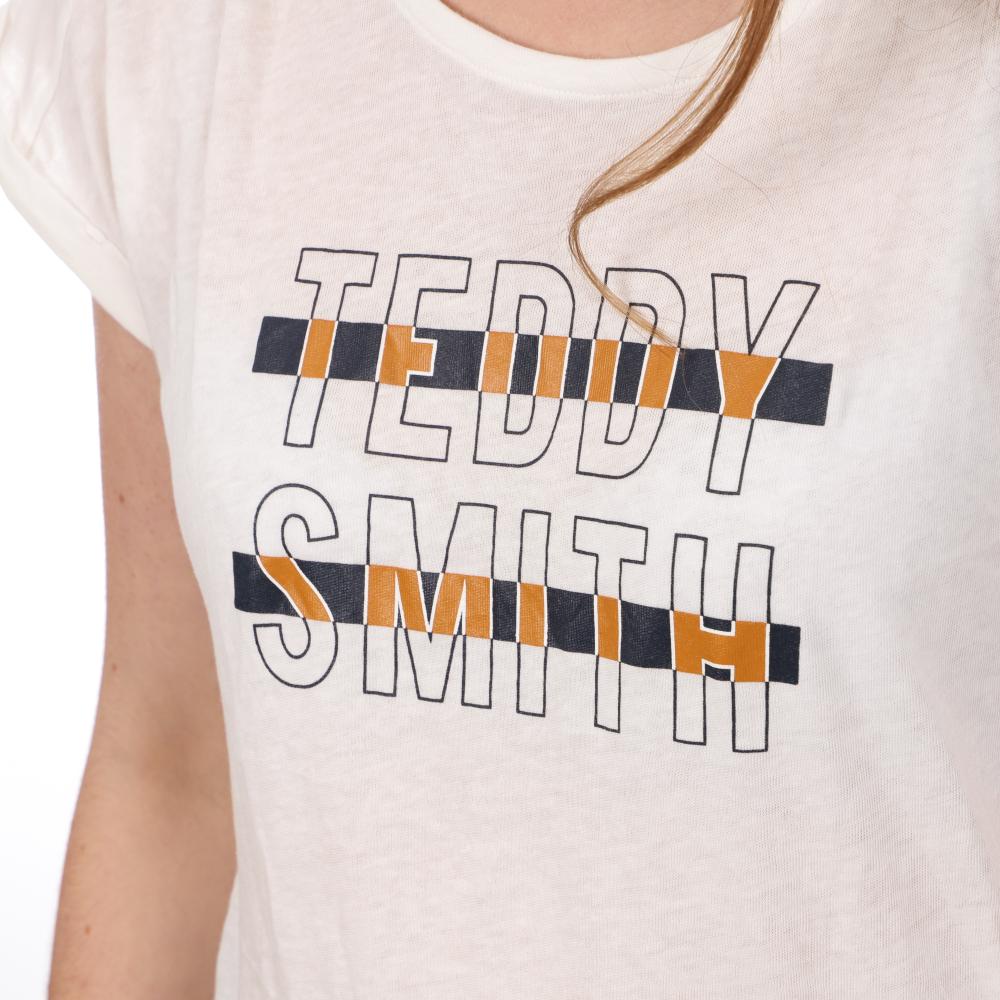 T-shirt Blanc Femme Teddy Smith Toby vue 3