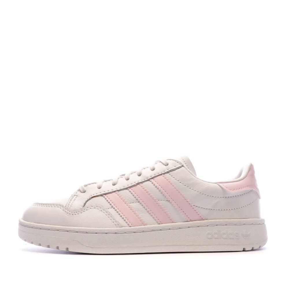 Baskets Blanche Rose Femme Adidas Team Court