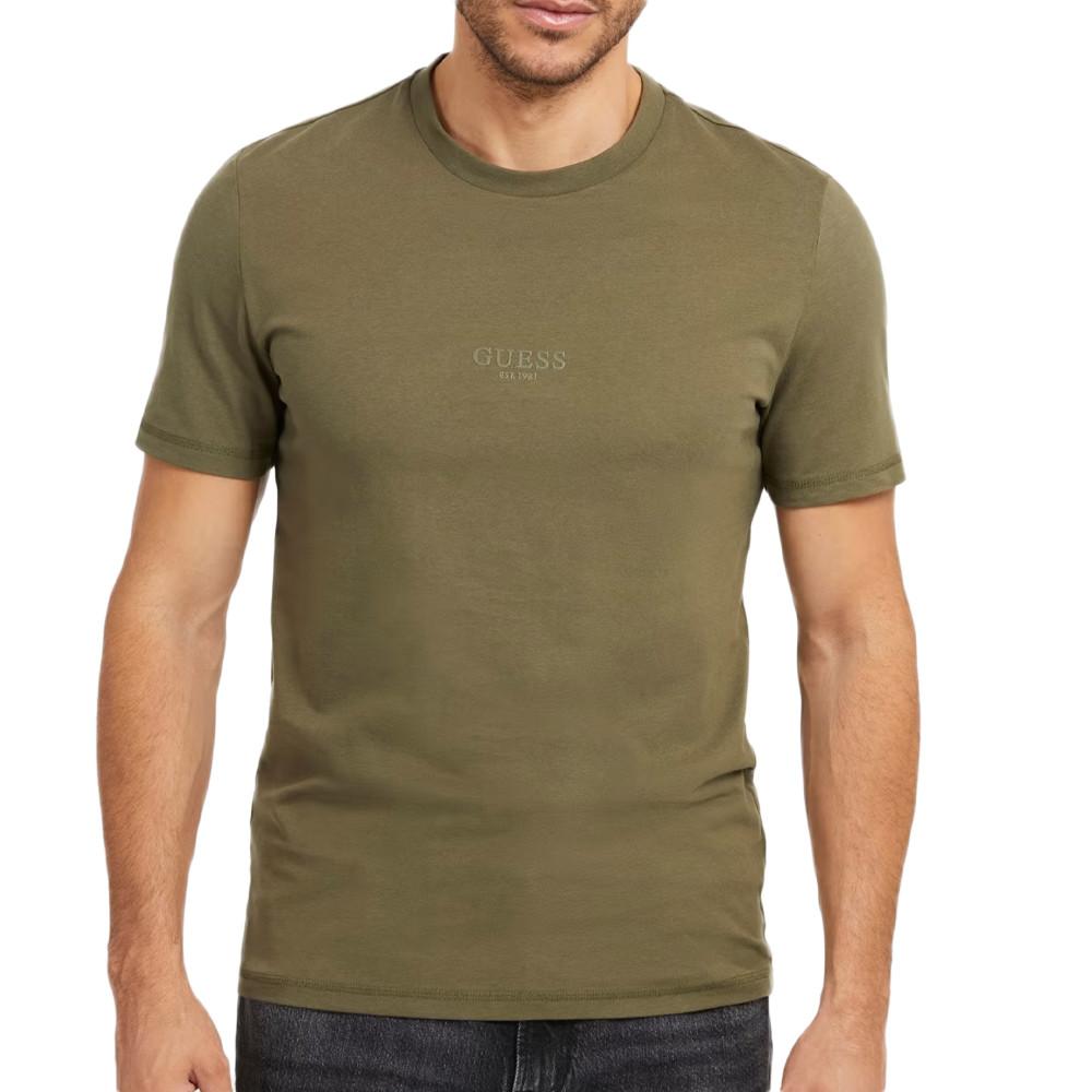 T-shirt Kaki Homme Guess Aidy pas cher