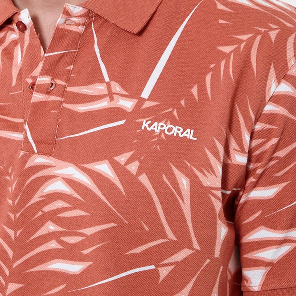 Polo Orange à fleurs Homme Kaporal Neda vue 3