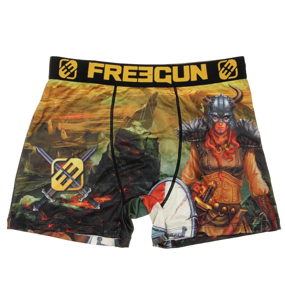 Boxer Noir/Jaune à Imprimés Homme Freegun Her pas cher