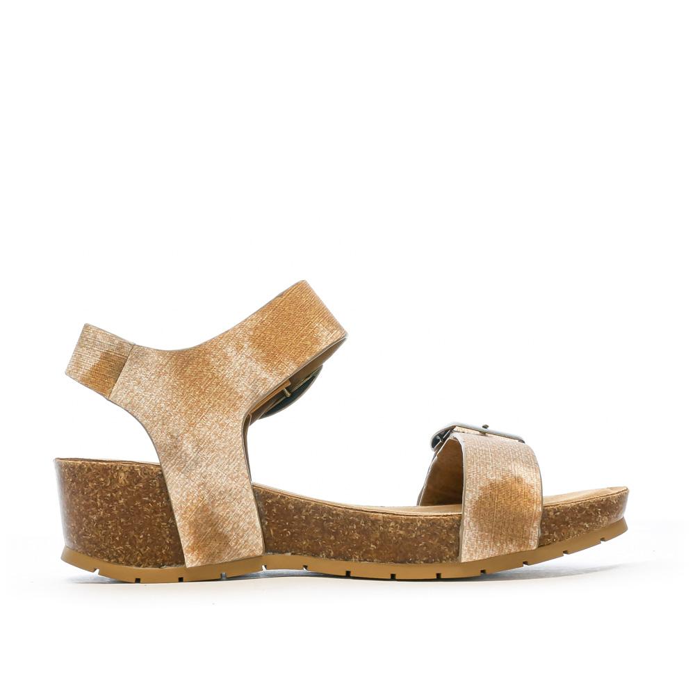 Sandales compensées Camel/Blanche Femme Chattawak MARIELLE vue 2