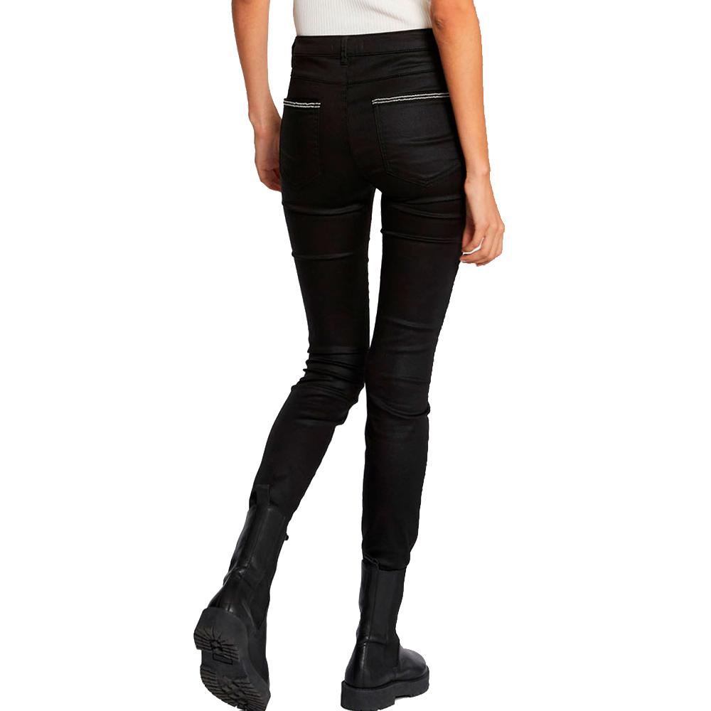 Pantalon Slim Noir enduit Femme Morgan Palona vue 2