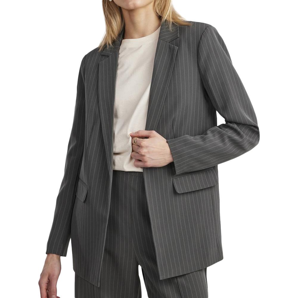 Blazer Gris Femme Pieces Striped pas cher