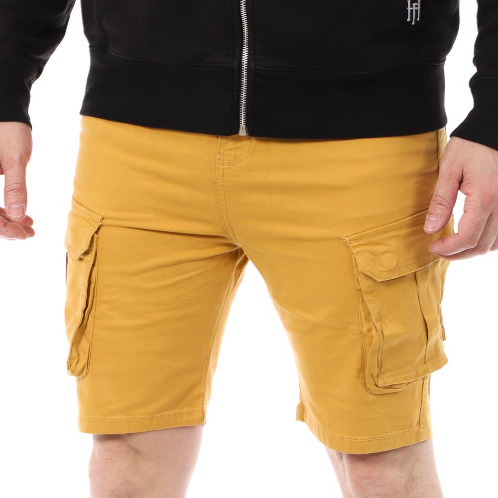 Short Cargo Jaune Homme La Maison Blaggio VEGALIA pas cher