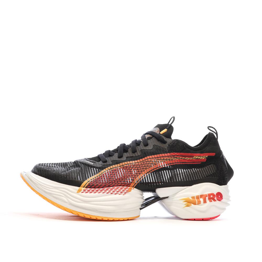 Chaussures de running Noires/Oranges Homme Puma Fast Nitro Elite pas cher