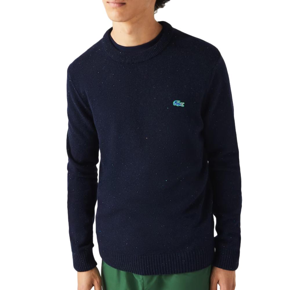 Pull Bleu Marine Homme Lacoste Tricot AH2341 pas cher