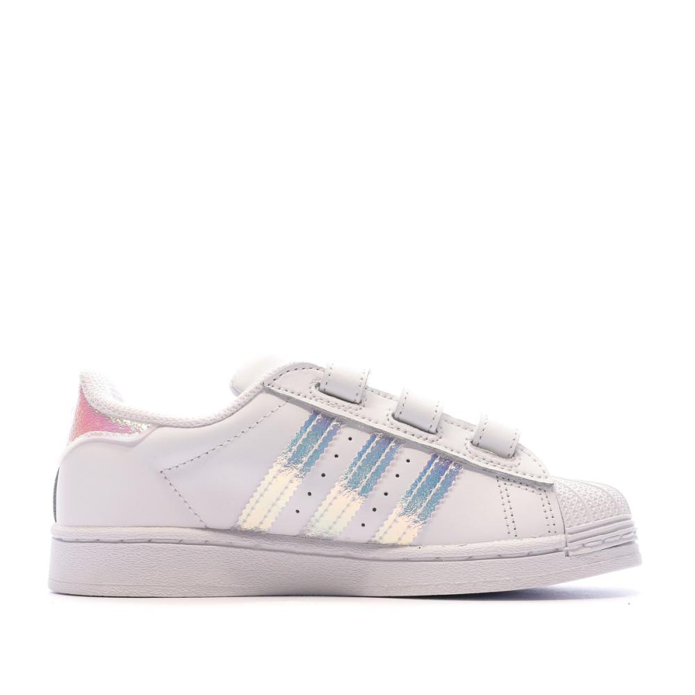 Baskets Blanches Fille Adidas Superstar Cf C vue 2