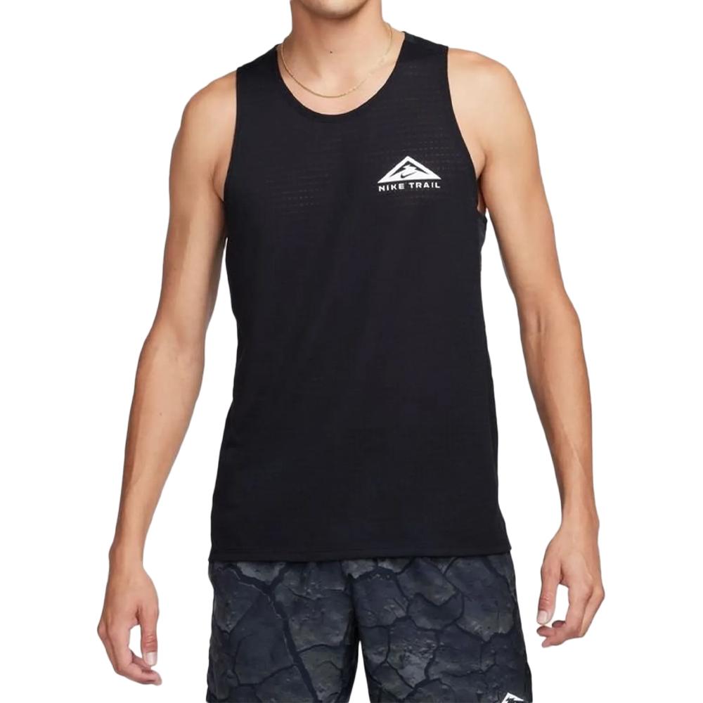 Débardeur de Trail Noir Homme Nike Trail Tank Solid pas cher