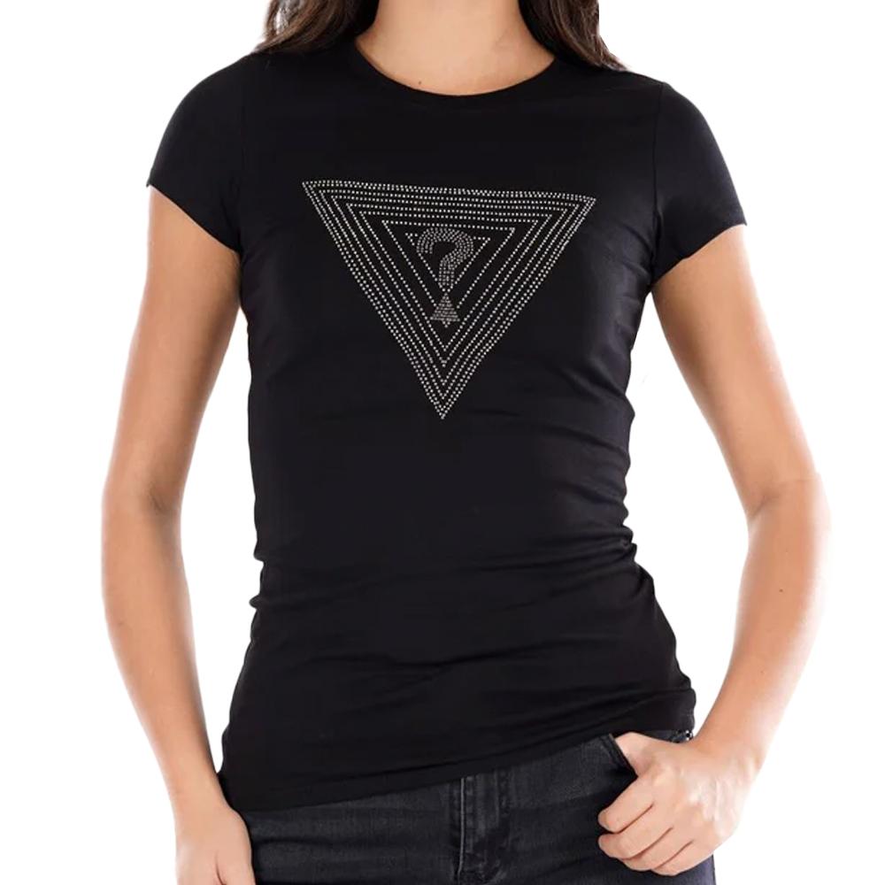 T-shirt Noir Femme Guess Maze pas cher