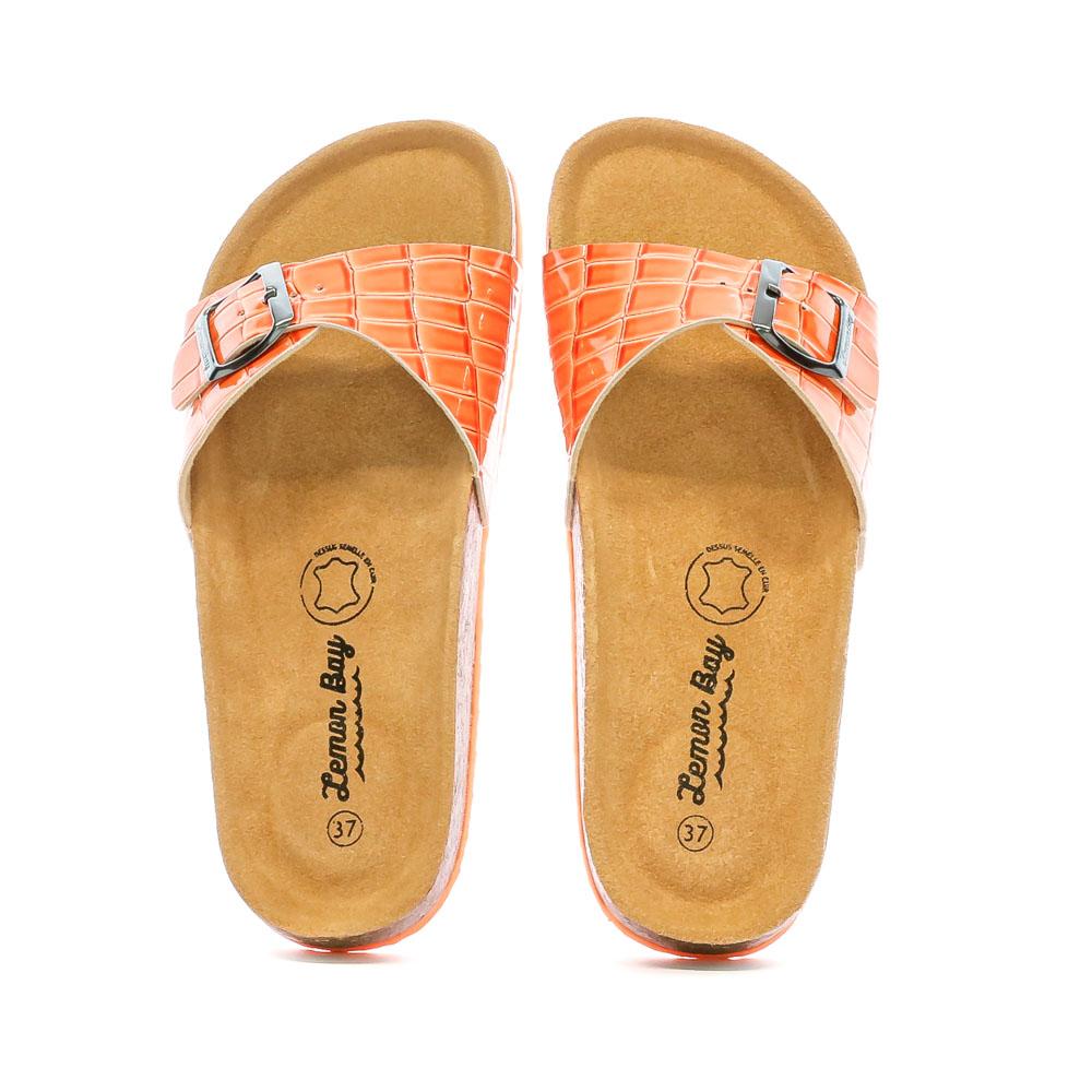 Sandales Oranges Femme Lemon Bay Croco vue 3