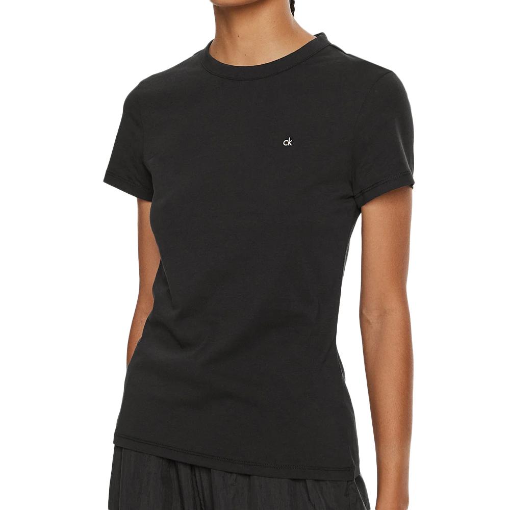 T-shirt Noir Femme Calvin Klein Jeans Graphic pas cher