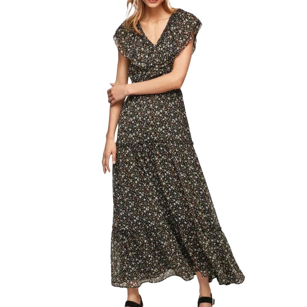 Robe Noire à Motifs Femme Pepe jeans Aroa pas cher