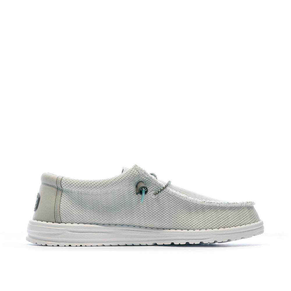 Chaussures Blanc/Gris Homme Hey Dude Wally Sox Triple Needle vue 2