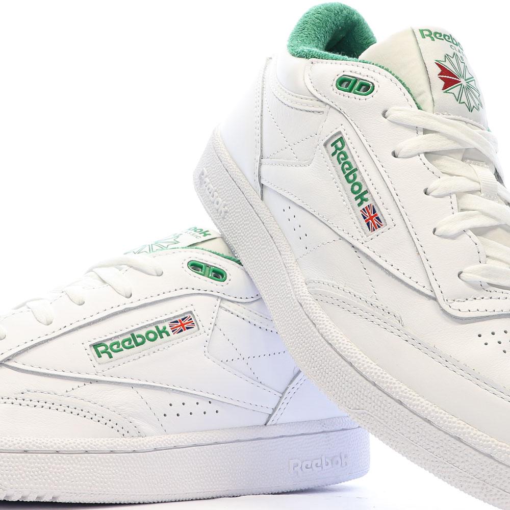 Baskets Blanches/Vertes Homme Reebok Club vue 7