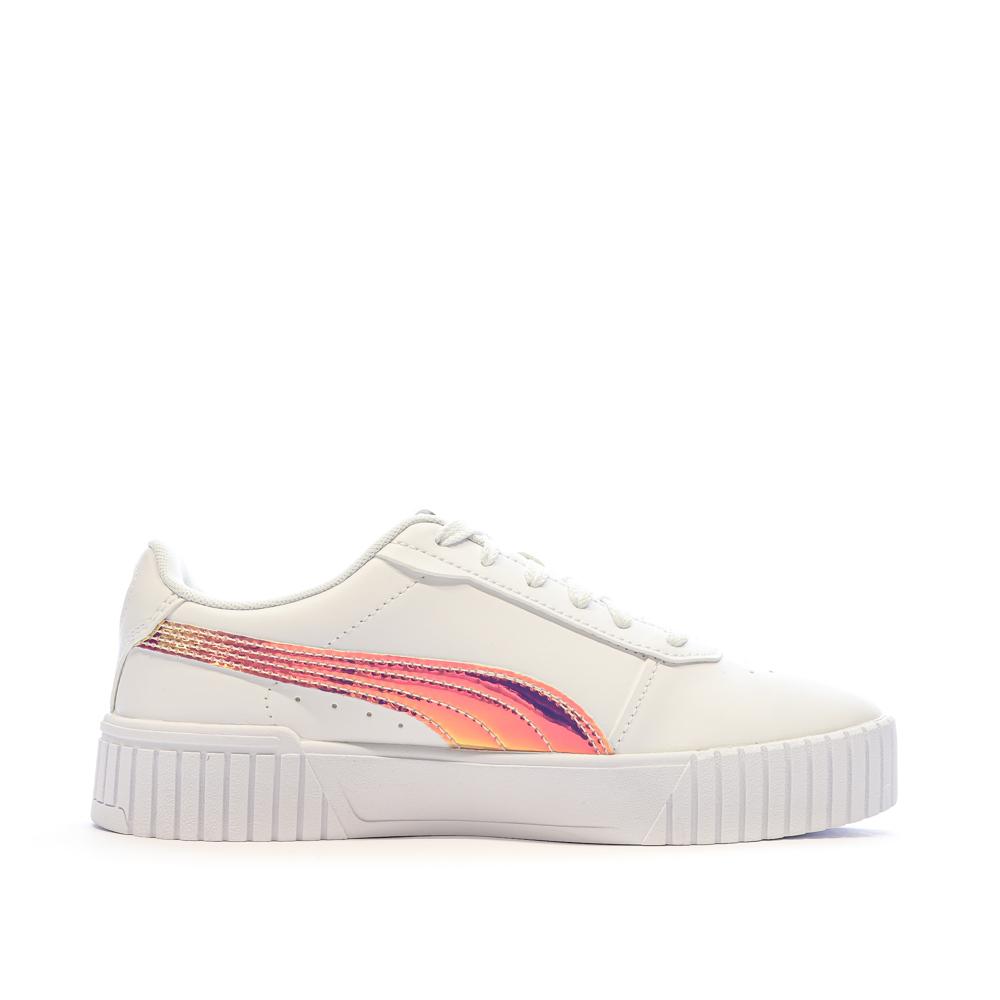 Baskets Blanches/Rose Brillant Fille Puma Carina 2.0 vue 2