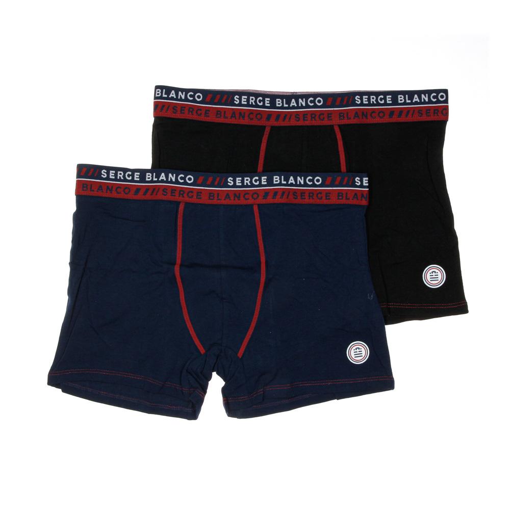 x2 Boxers Noir/Marine Serge Homme Blanco Class3 pas cher