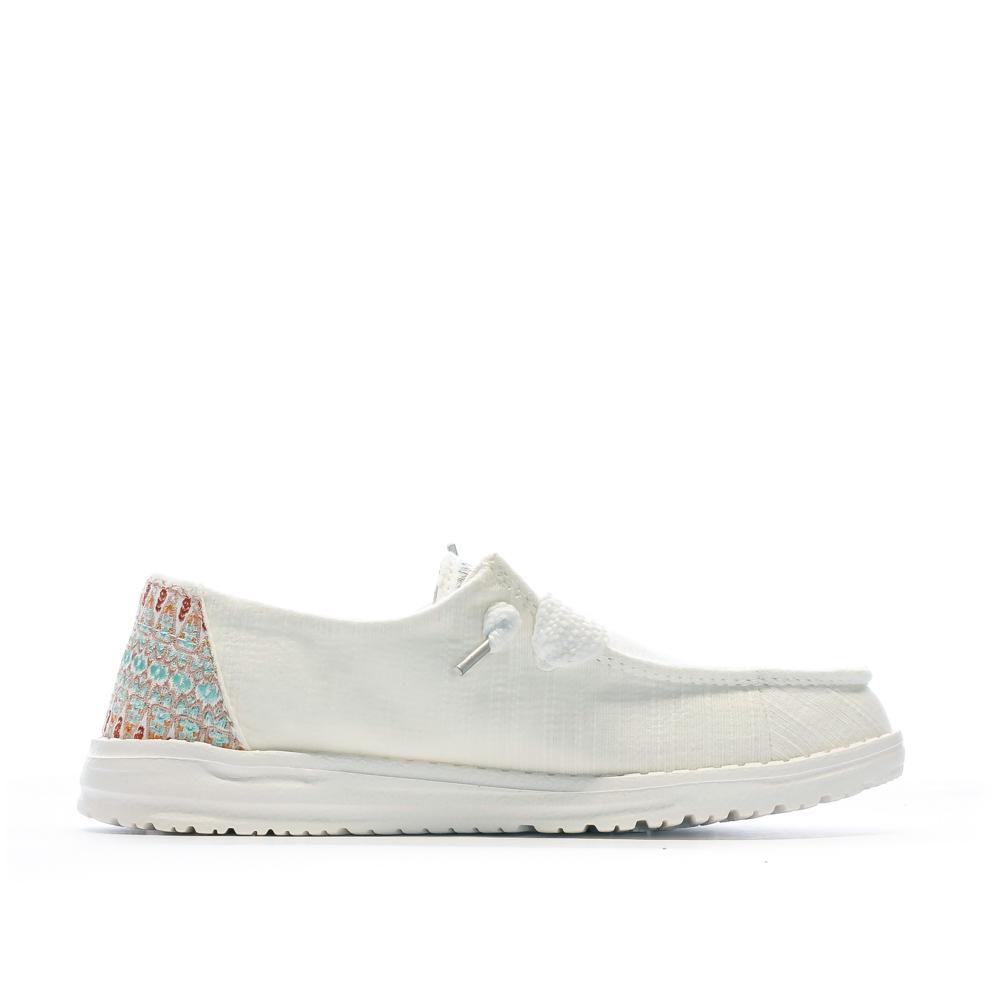 Chaussures Blanches Femme Hey Dude Wendy Flora vue 2