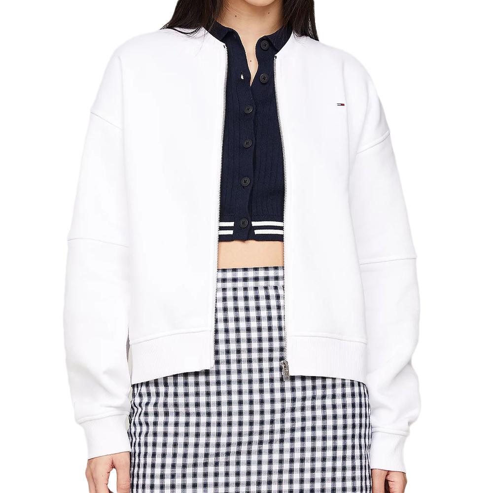 Veste Blanc Femme Tommy Hilfiger Zip Bomber pas cher