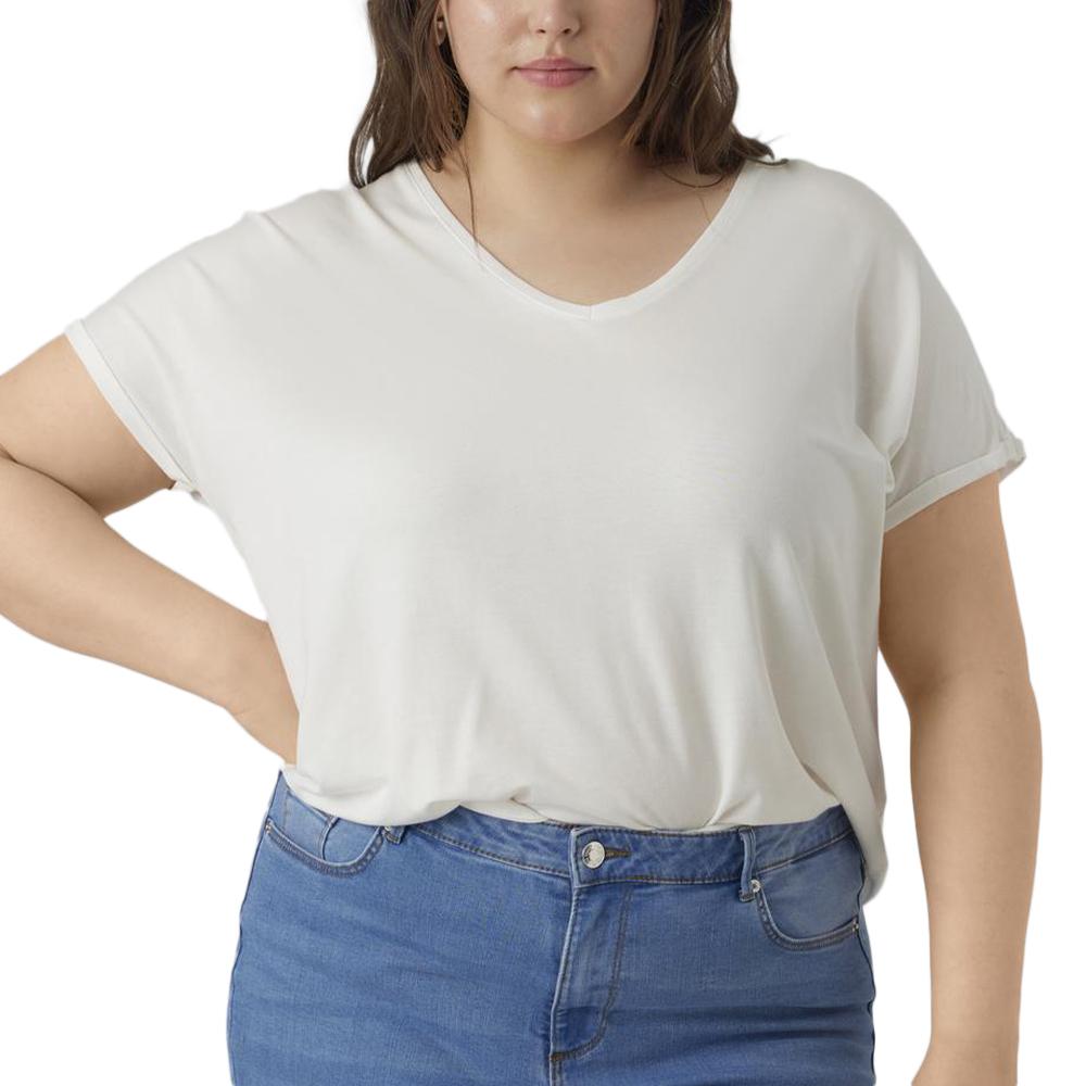 T-shirt Blanc Femme Vero Moda Aya Curve pas cher