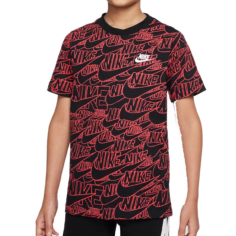 T-shirt Noir/Rouge Garçon Nike Aop pas cher