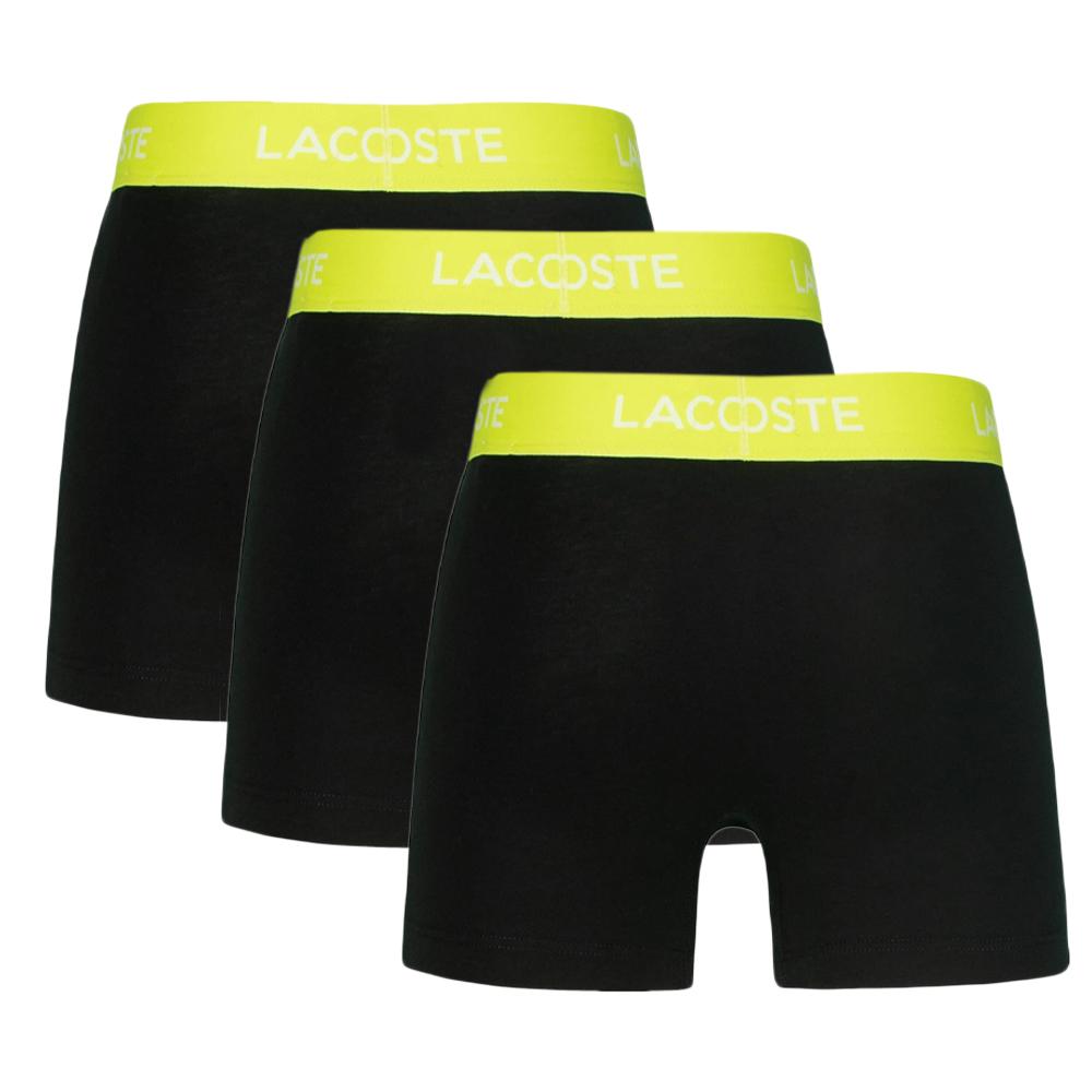 X3 Boxers Noir/Jaune Homme Lacoste 5H8387 vue 2