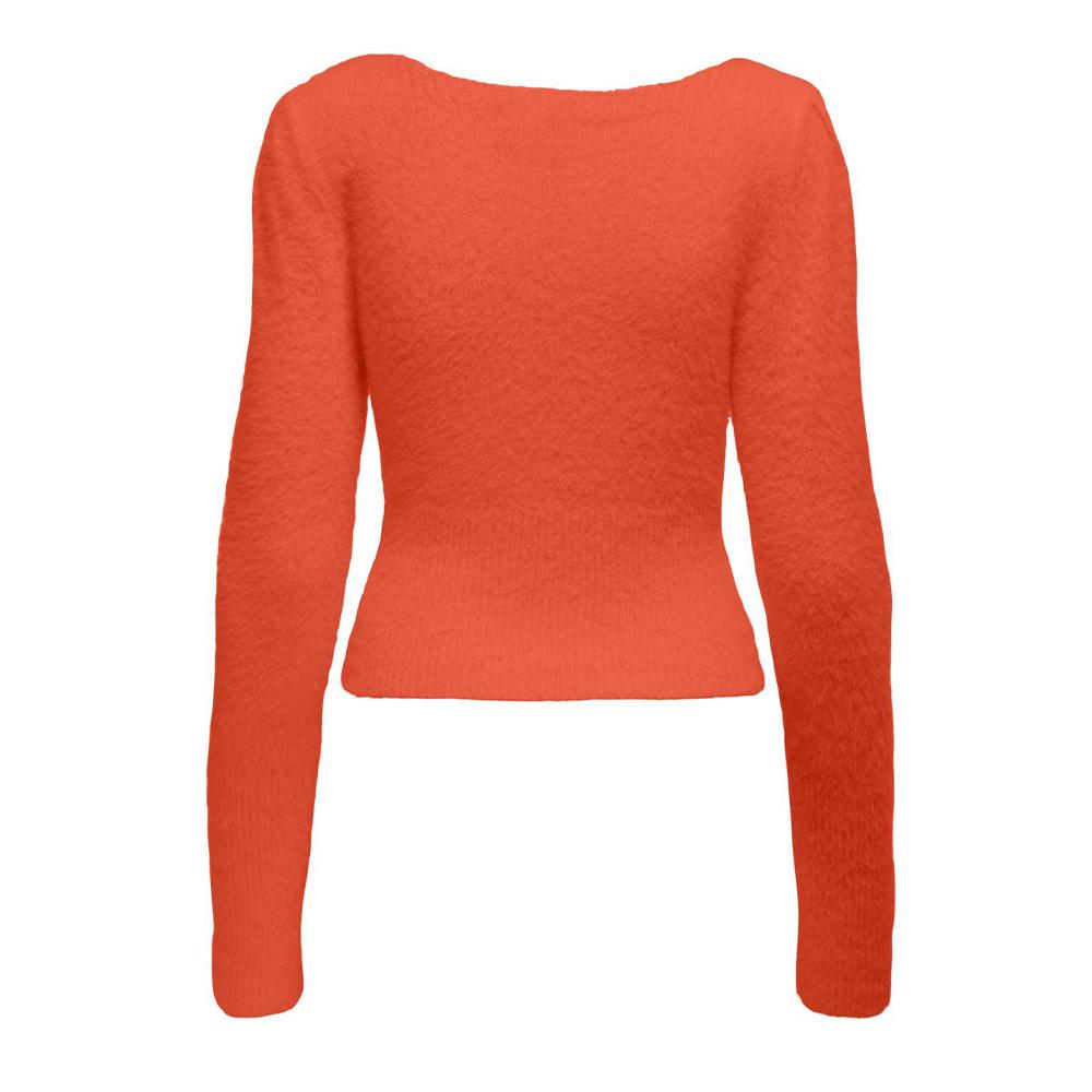 Pull Orange Femme Only Ella vue 2