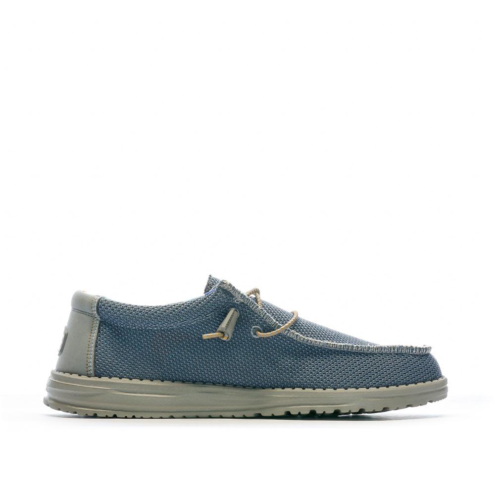 Chaussures Bleu Homme Hey Dude Wally Triple Needle vue 2