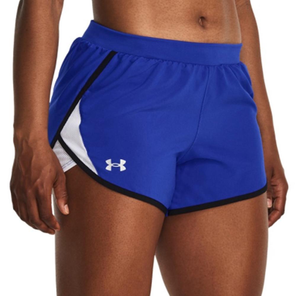 Short Bleu Femme Under Armour Fly By 2.0 pas cher