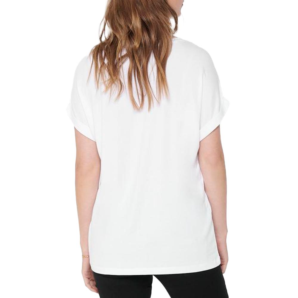 T-shirt Blanc Femme Only Moster vue 2