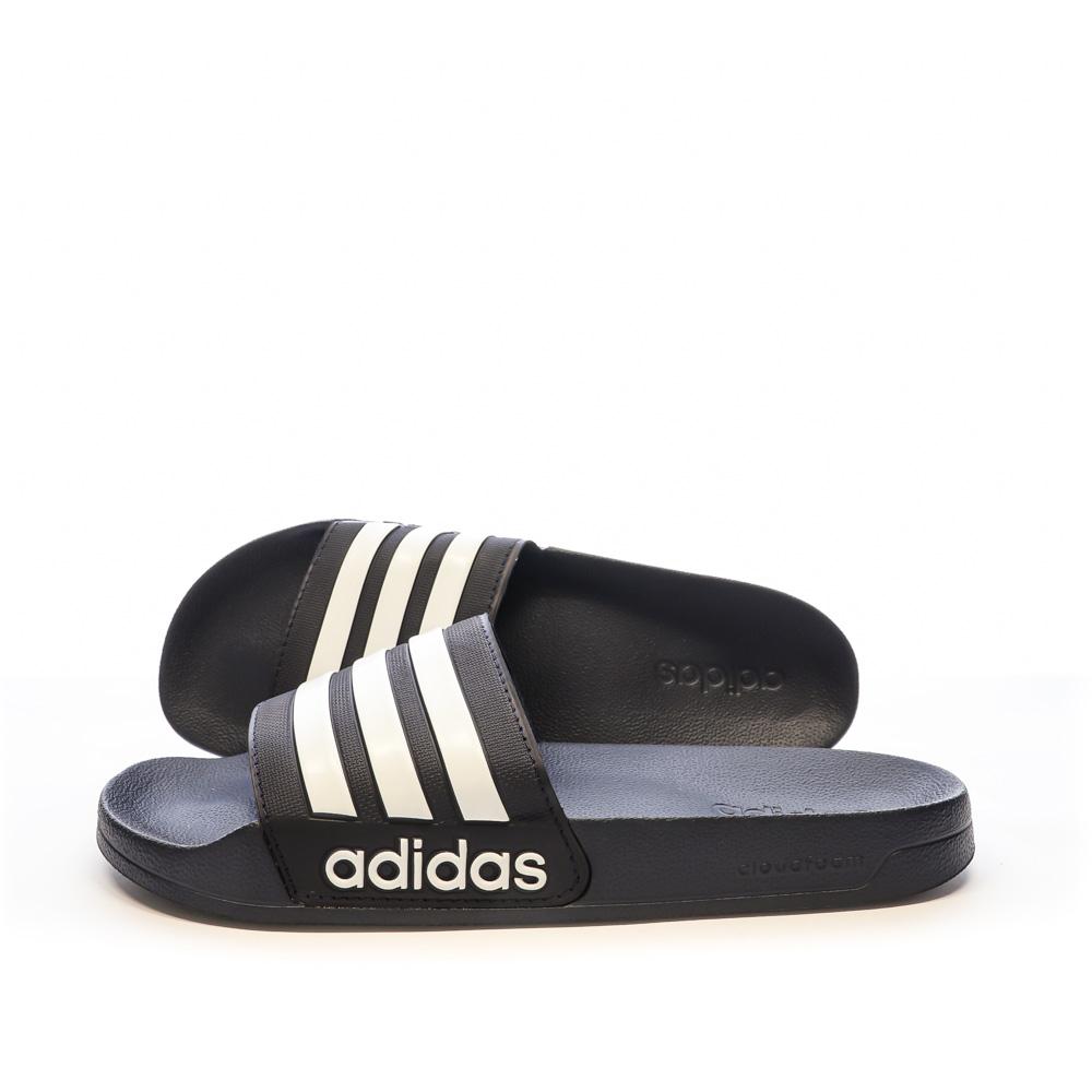 Claquettes Noires/Blanches Homme Adidas Adilette Shower pas cher