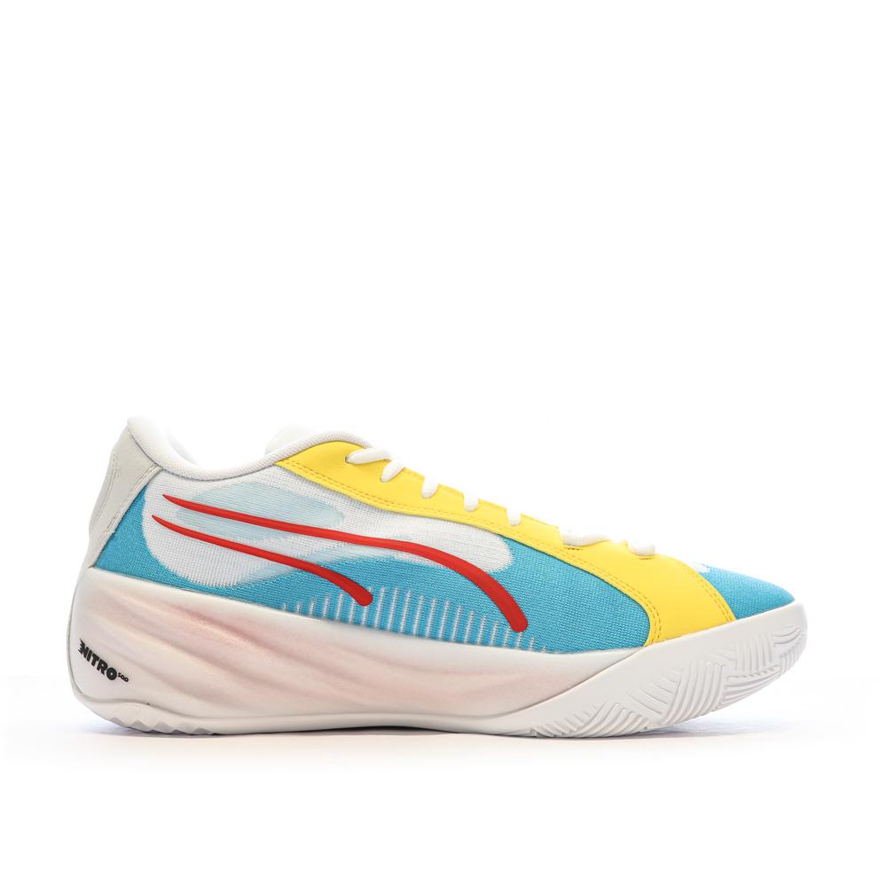 Chaussures de basket Bleu/Jaune Homme Puma All-pro Nitro vue 2