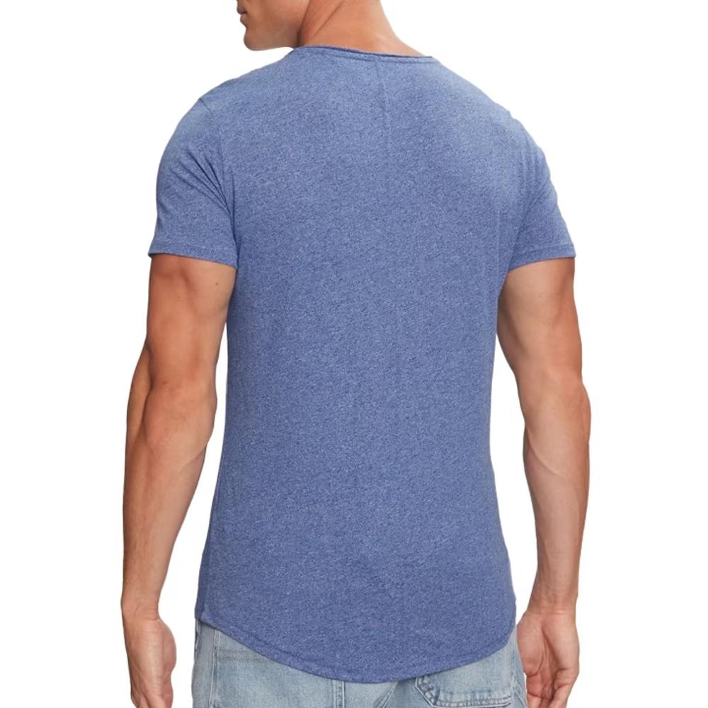 T-shirt Bleu Homme Tommy Hilfiger Slim Jaspe vue 2