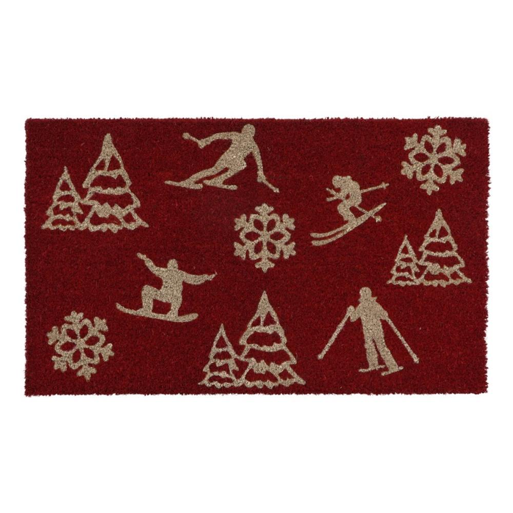 Tapis Imprimé Rouge Luance 45x75cm Ski pas cher