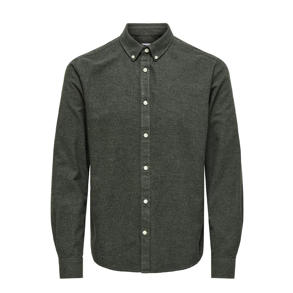 Chemise Kaki Homme Only & Sons Nikola pas cher