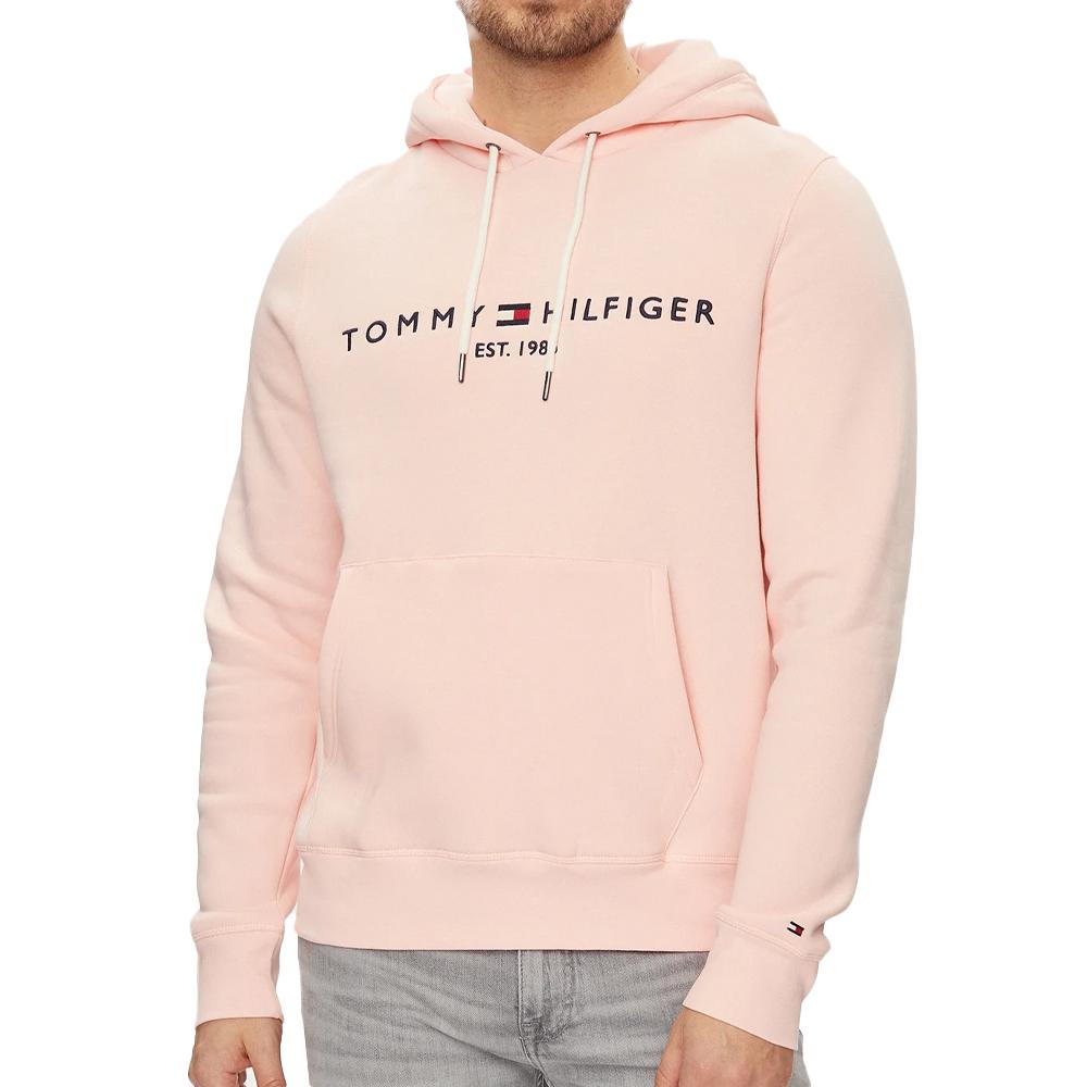 Sweat à Capuche Rose Homme Tommy Hilfiger Logo Hoodie pas cher