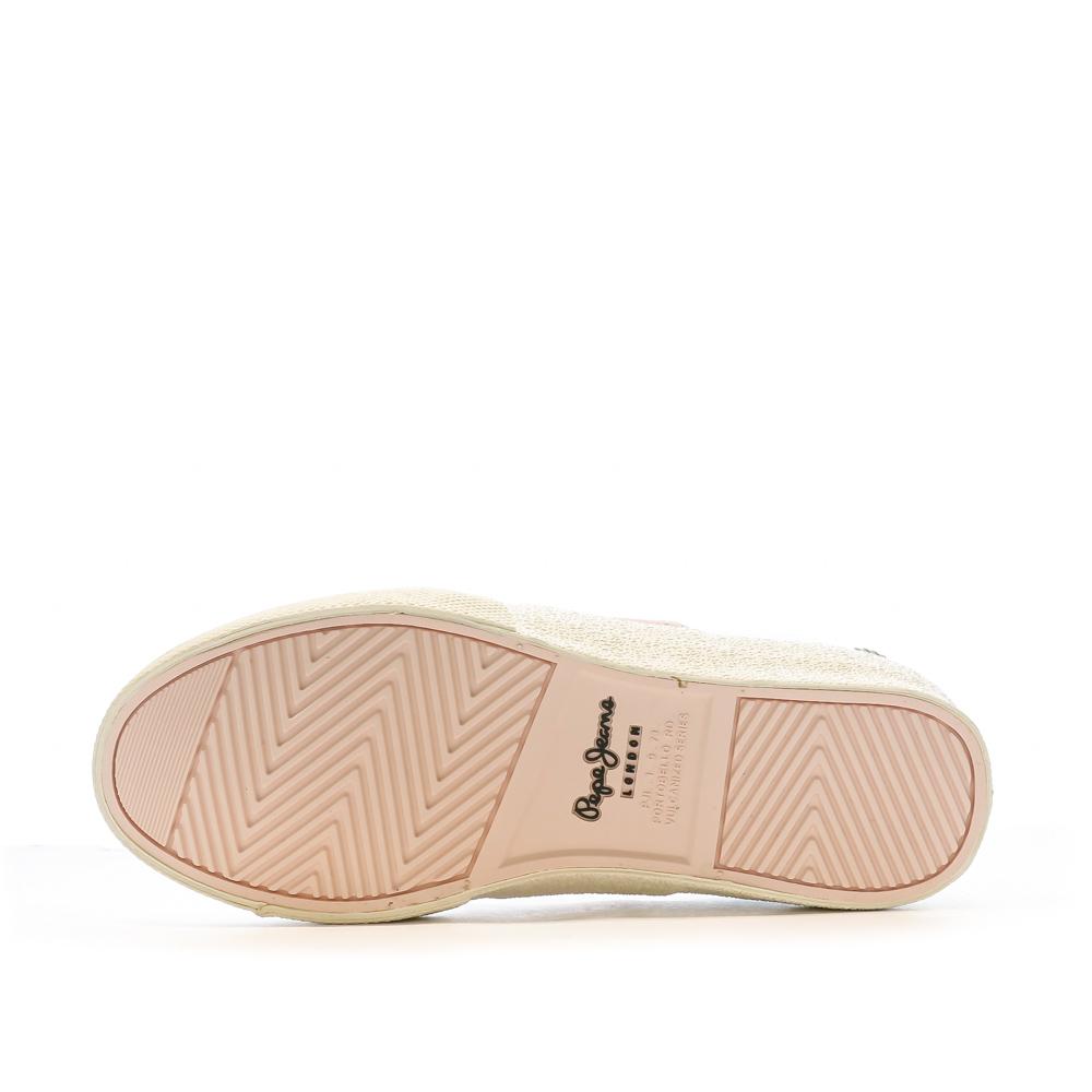 Baskets Blanc/Rose Femme Pepe Jeans London Kenton vue 5