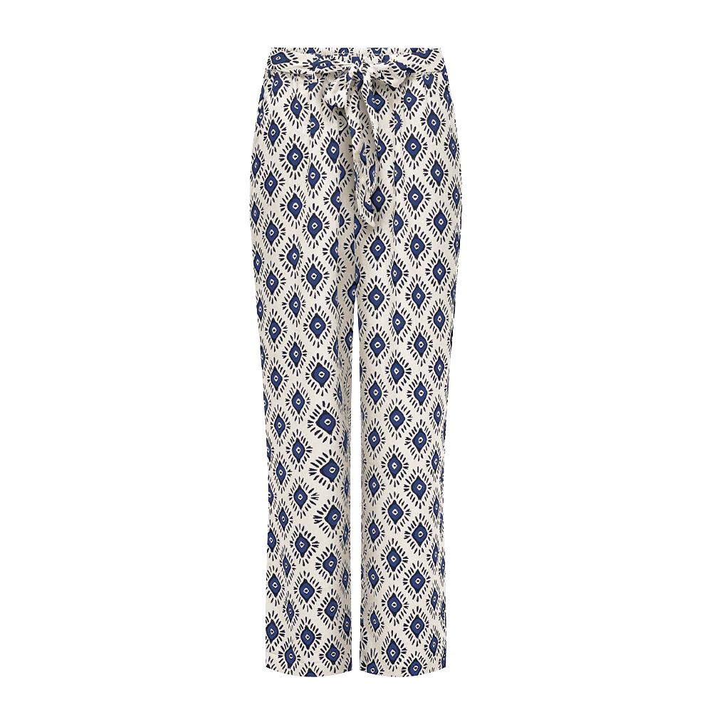 Pantalons fluide Blanc/Bleu Femme Only Palazzo pas cher