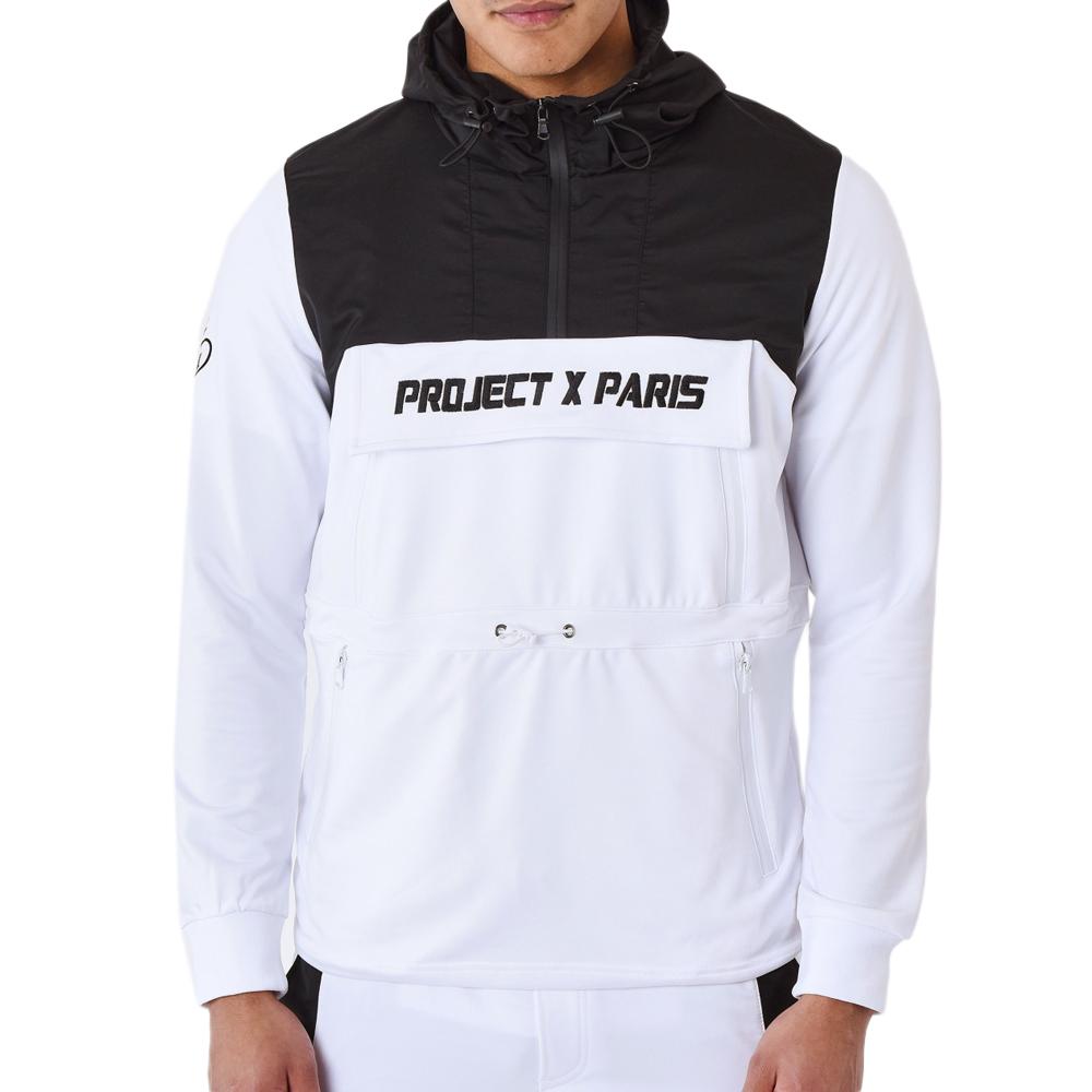 Sweat à Capuche Blanc/Noir Homme Project X Paris Bicolore pas cher