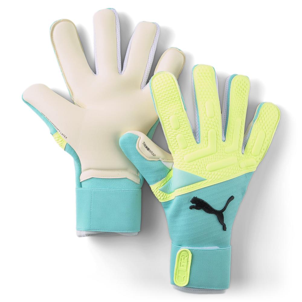 Gants de Foot Bleu Jaune Puma Future Pro Hybrid