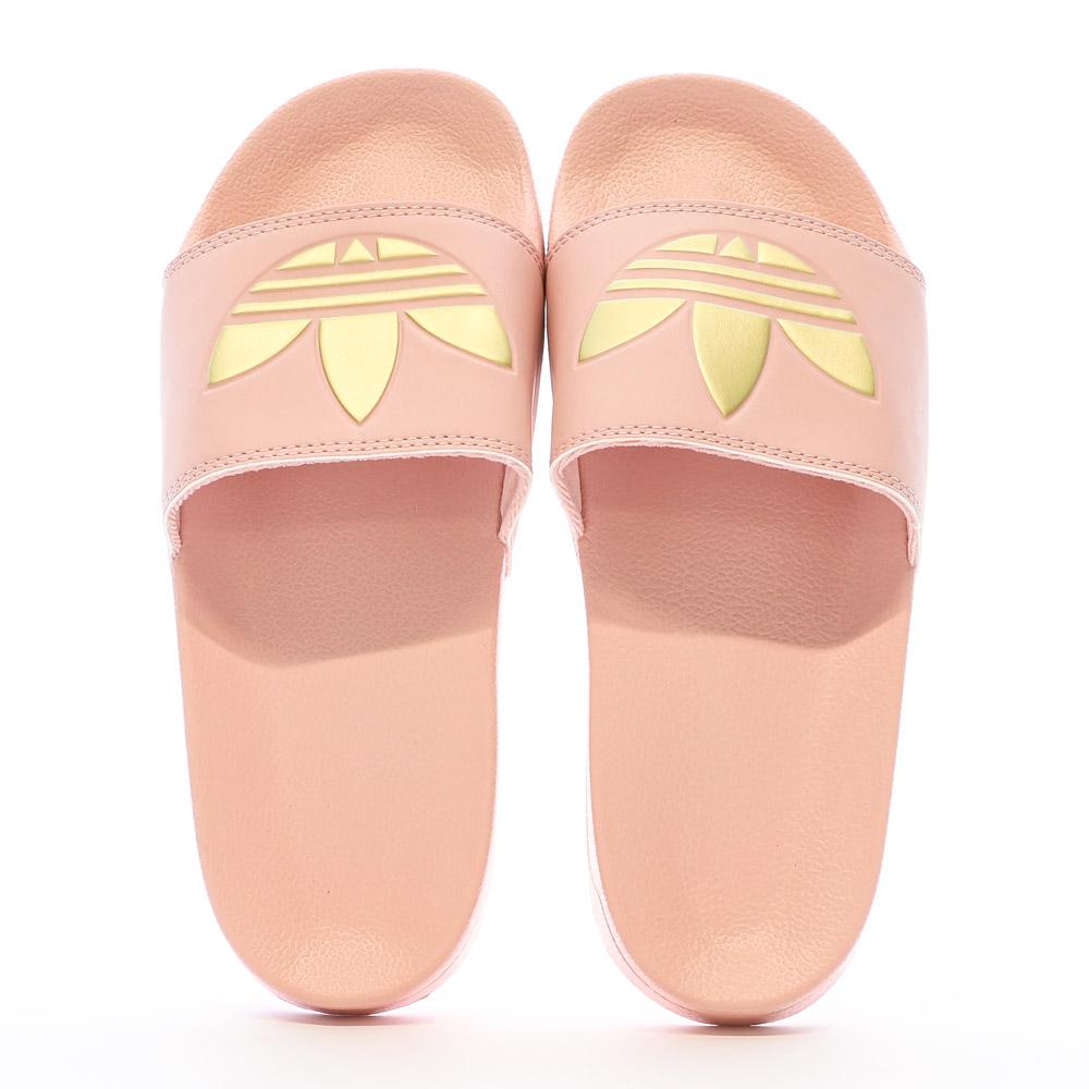 Claquettes Rose/Doré Femme Adidas Adilette vue 3