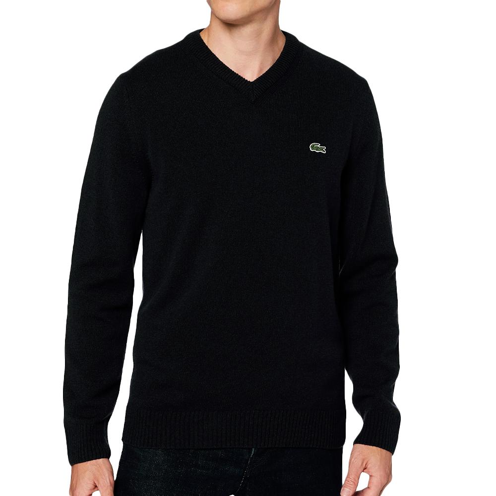 Pull Noir/Vert Homme Lacoste Tricot AH1952 pas cher