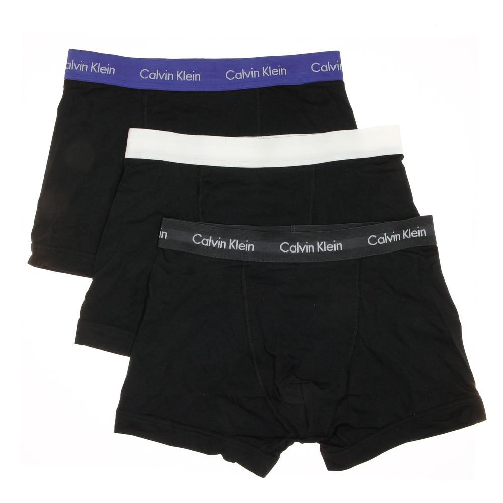 X3 Boxers Noir/Blanc/Bleu Homme Calvin Klein 62G pas cher