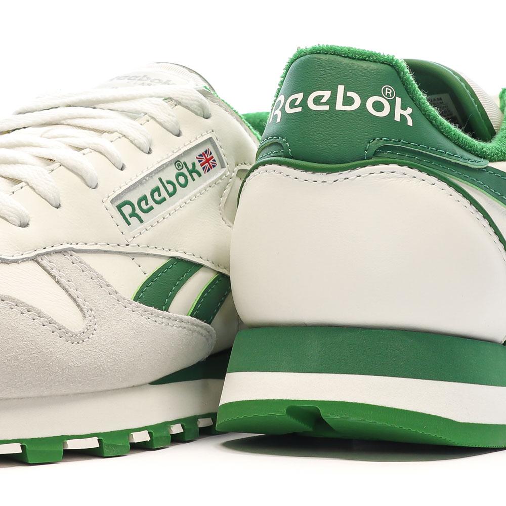 Baskets Blanc/Vert Homme Reebok Classic Leather 1983 Vintage vue 7