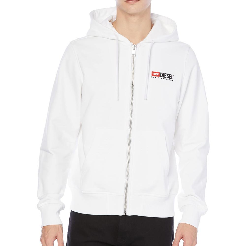 Sweat Zippé Blanc Homme Diesel Salby pas cher