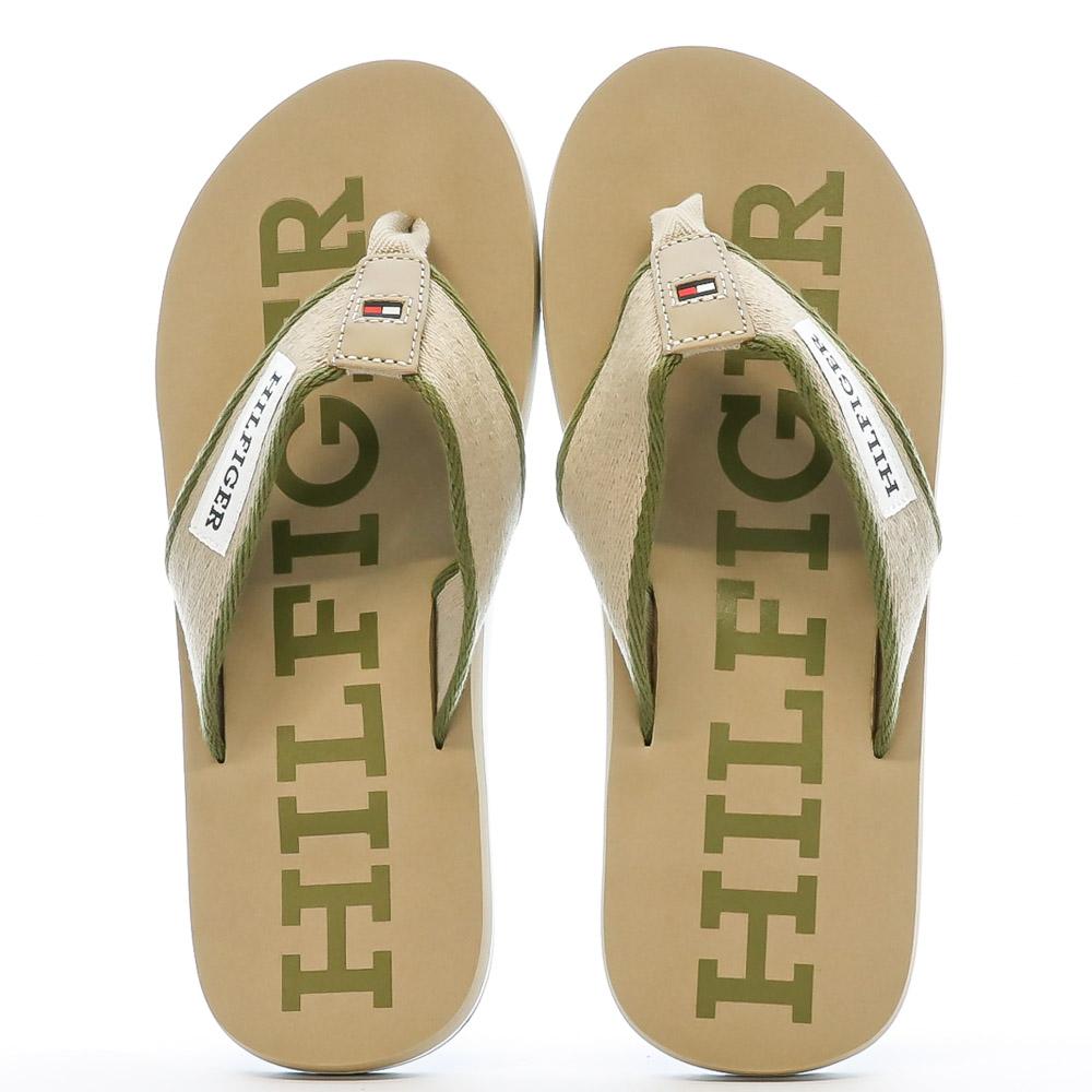 Tongs Beige Homme Tommy Hilfiger Patch Beach vue 3