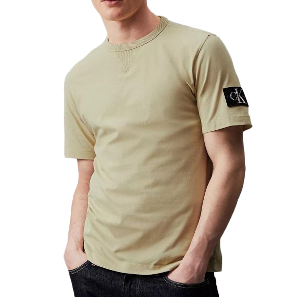 T-shirts Vert Homme Calvin Klein Jeans Badge pas cher